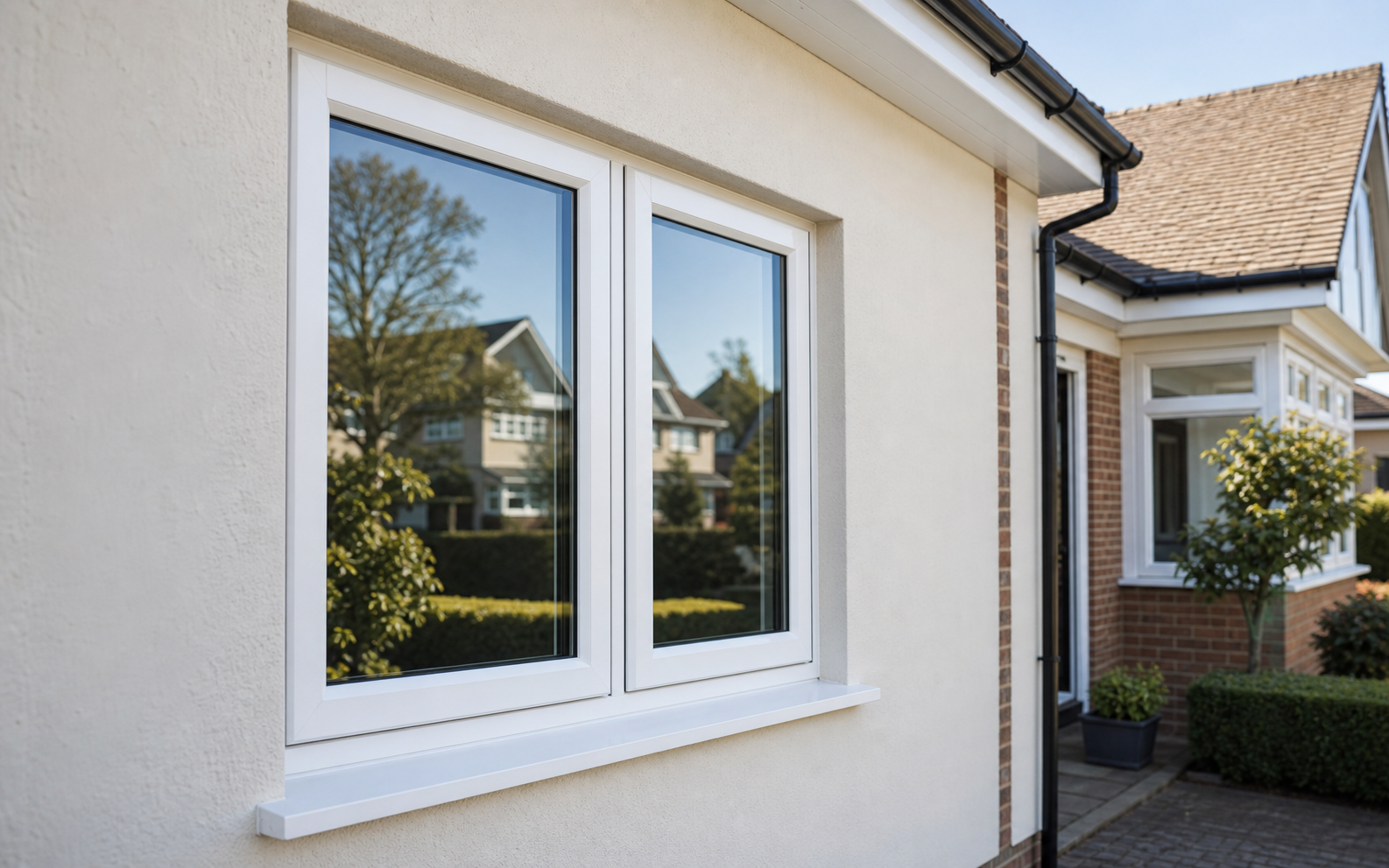 New white double glazed windows fitted on a UK home